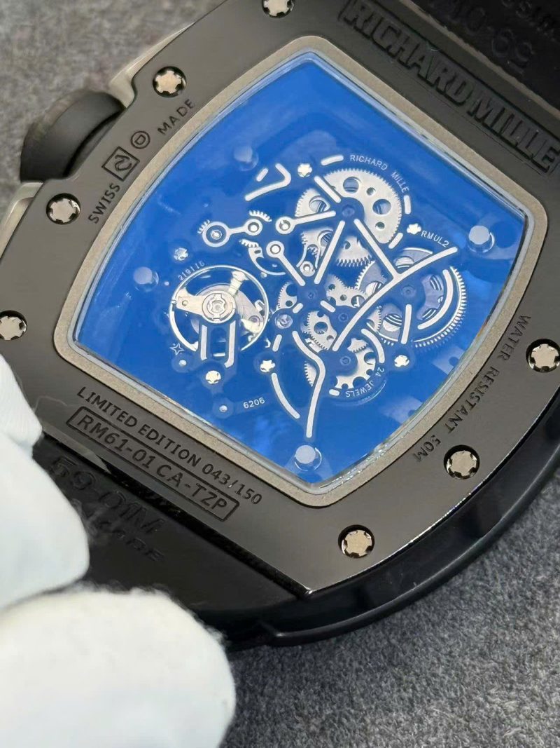 Richard-Mille-RM61-01-Yohan-Blake-All-Grey-Limited-Edition-Black-Ceramic-Custom-Made-Exclusive-Quality-12-800x1067 Richard Mille RM61-01 Yohan Blake All Grey Limited Edition Black Ceramic 1:1 Custom Made Exclusive Quality 42.7mm x 50.23mm - Image 11