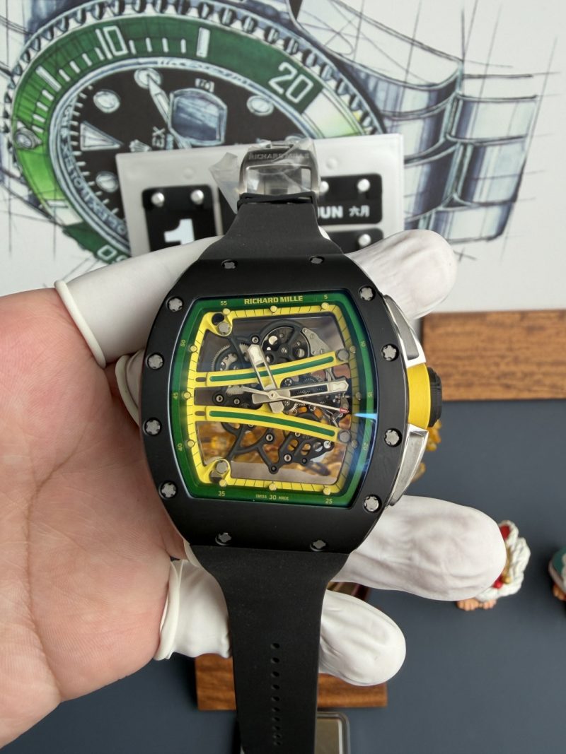 Richard-Mille-RM61-01-Yohan-Blake-Green-Yellow-Dial-Black-Ceramic-Vaucher-Movement-1-1-Super-Clone-A9-Factory-1-800x1067 Richard Mille RM61-01 Yohan Blake Green/Yellow Dial Black Ceramic Vaucher Movement 1:1 Super Clone A9F 42.7mm x 50.23mm (Free Sprung)