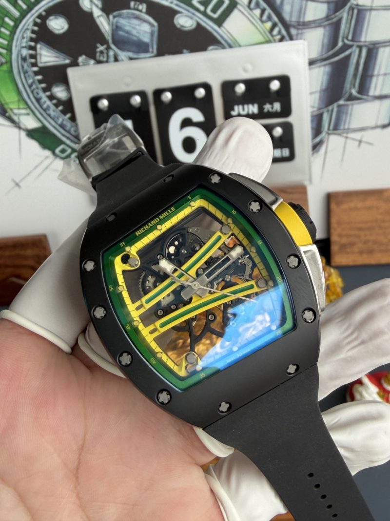 Richard-Mille-RM61-01-Yohan-Blake-Green-Yellow-Dial-Black-Ceramic-Vaucher-Movement-1-1-Super-Clone-A9-Factory-3-800x1067 Richard Mille RM61-01 Yohan Blake Green/Yellow Dial Black Ceramic Vaucher Movement 1:1 Super Clone A9F 42.7mm x 50.23mm (Free Sprung) - Image 3