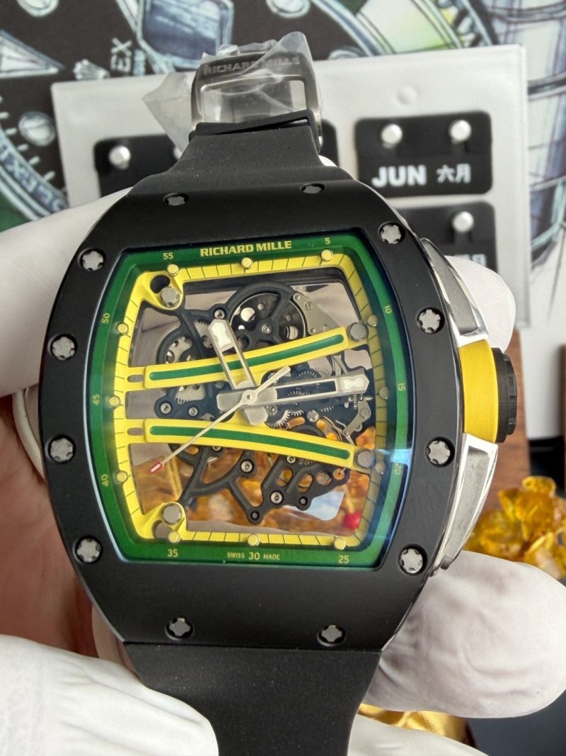 Richard-Mille-RM61-01-Yohan-Blake-Green-Yellow-Dial-Black-Ceramic-Vaucher-Movement-1-1-Super-Clone-A9-Factory-5-800x1067 Richard Mille RM61-01 Yohan Blake Green/Yellow Dial Black Ceramic Vaucher Movement 1:1 Super Clone A9F 42.7mm x 50.23mm (Free Sprung) - Image 5