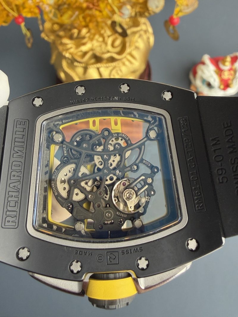 Richard-Mille-RM61-01-Yohan-Blake-Green-Yellow-Dial-Black-Ceramic-Vaucher-Movement-1-1-Super-Clone-A9-Factory-8-800x1067 Richard Mille RM61-01 Yohan Blake Green/Yellow Dial Black Ceramic Vaucher Movement 1:1 Super Clone A9F 42.7mm x 50.23mm (Free Sprung) - Image 8