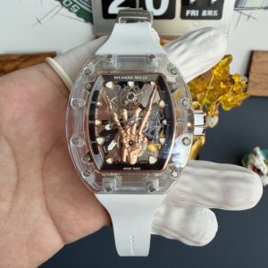 Richard Mille RM66 Flying Tourbillon Custom Made Real White Sapphire Top Quality 42.7mm x 49.94mm
