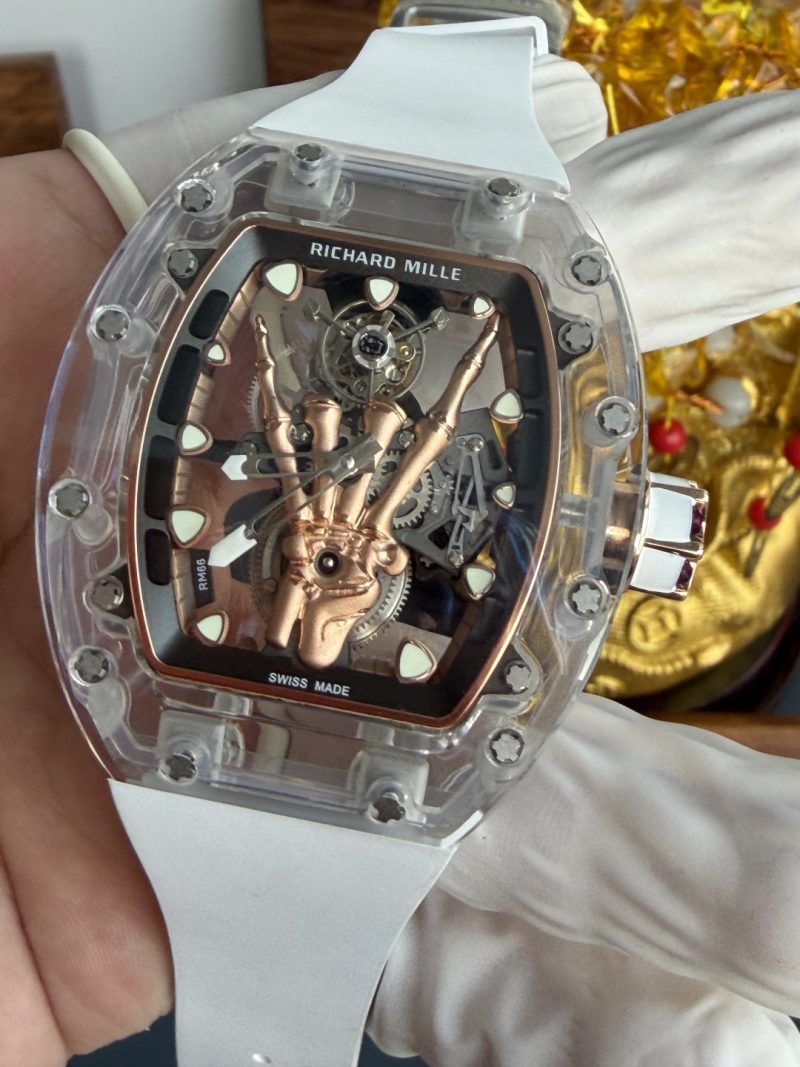 Richard-Mille-RM66-Flying-Tourbillon-Custom-Made-White-Sapphire-6-800x1067 Richard Mille RM66 Flying Tourbillon Custom Made Real White Sapphire Top Quality 42.7mm x 49.94mm - Image 6