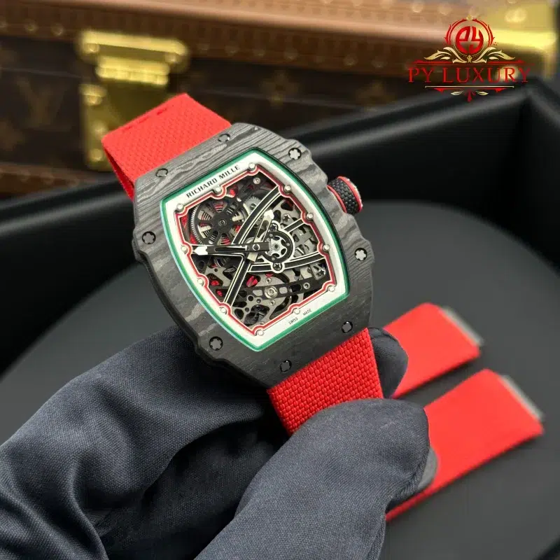 Richard-Mille-RM67-02-Extra-Flat-Italy-Carbon-TPT-Red-Green-Super-Clone-2-800x800 Richard Mille RM67-02 Extra Flat Italy Carbon TPT Red Green 1:1 Super Clone 38.7 x 47.52mm - Image 2