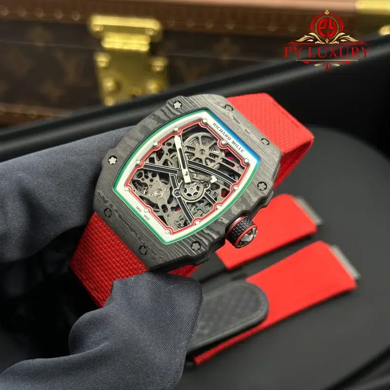 Richard-Mille-RM67-02-Extra-Flat-Italy-Carbon-TPT-Red-Green-Super-Clone-3-800x800 Richard Mille RM67-02 Extra Flat Italy Carbon TPT Red Green 1:1 Super Clone 38.7 x 47.52mm - Image 3