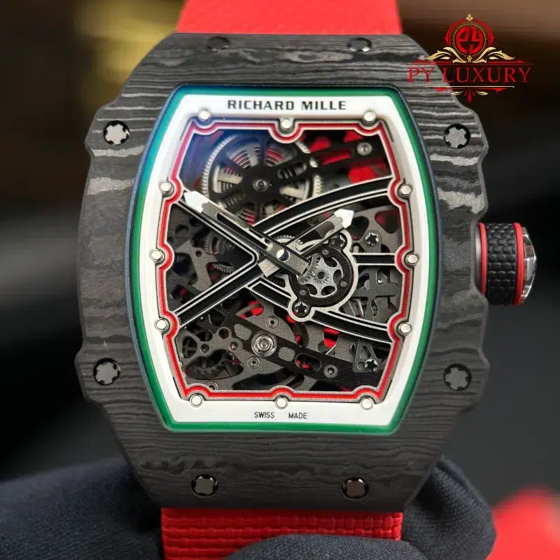 Richard-Mille-RM67-02-Extra-Flat-Italy-Carbon-TPT-Red-Green-Super-Clone-4-800x800 Richard Mille RM67-02 Extra Flat Italy Carbon TPT Red Green 1:1 Super Clone 38.7 x 47.52mm - Image 4