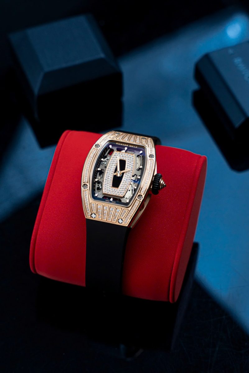 Richard-Mille-Rm07-01-Rose-Gold-Diamonds-Onyx-Dial-2-800x1200 Richard Mille RM07-01 Rose Gold Diamonds Onyz Dial Rubber Strap 1:1 Super Clone ZF 45.32 x 32.3mm - Image 2