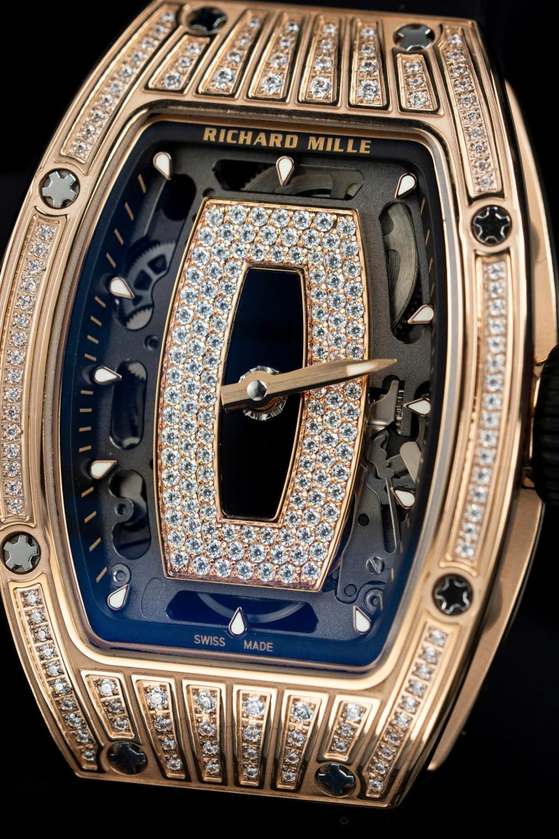 Richard-Mille-Rm07-01-Rose-Gold-Diamonds-Onyx-Dial-4-800x1200 Richard Mille RM07-01 Rose Gold Diamonds Onyz Dial Rubber Strap 1:1 Super Clone ZF 45.32 x 32.3mm - Image 4