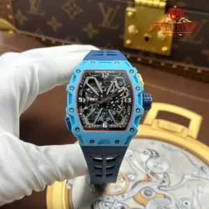 Richard Mille RM35-03 Rafael Nadal Pastel Blue Quartz TPT Rubber Strap Best Replica 43.2mm x 50mm