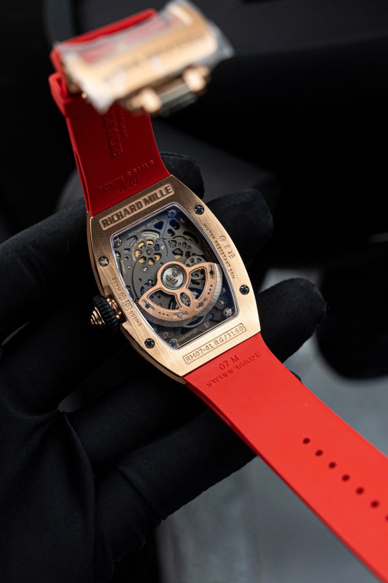 Richard-Miller-RM07-01-Lady-Rose-Gold-Diamonds-Jasper-Dial-6-800x1200 Richard Mille RM07-01 Lady Rose Gold Diamonds Jasper Dial Rubber Strap 1:1 Super Clone ZF 45.32 x 32.3mm - Image 9