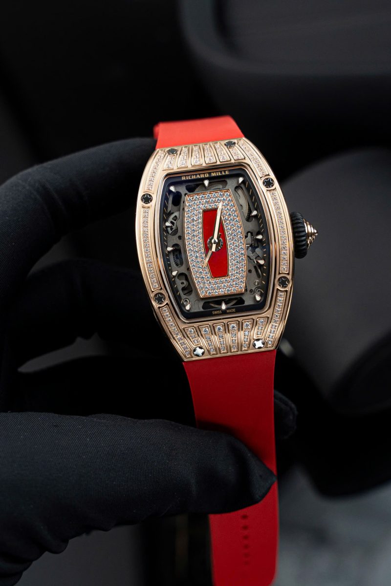 Richard-Miller-RM07-01-Lady-Rose-Gold-Diamonds-Jasper-Dial-8-800x1200 Richard Mille RM07-01 Lady Rose Gold Diamonds Jasper Dial Rubber Strap 1:1 Super Clone ZF 45.32 x 32.3mm - Image 2
