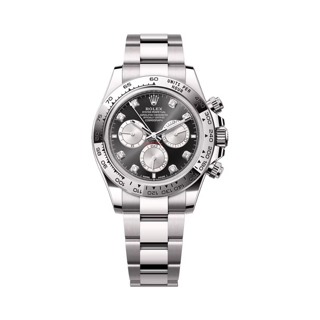 Rolex-Cosmograph-Daytona-126509-0002.png Daytona 126509 904L SS UFO 1:1 Best Edition Black Dial Silver Subdial Diamond Marker On 904L SS Bracelet UF4131 (Free Sprung)