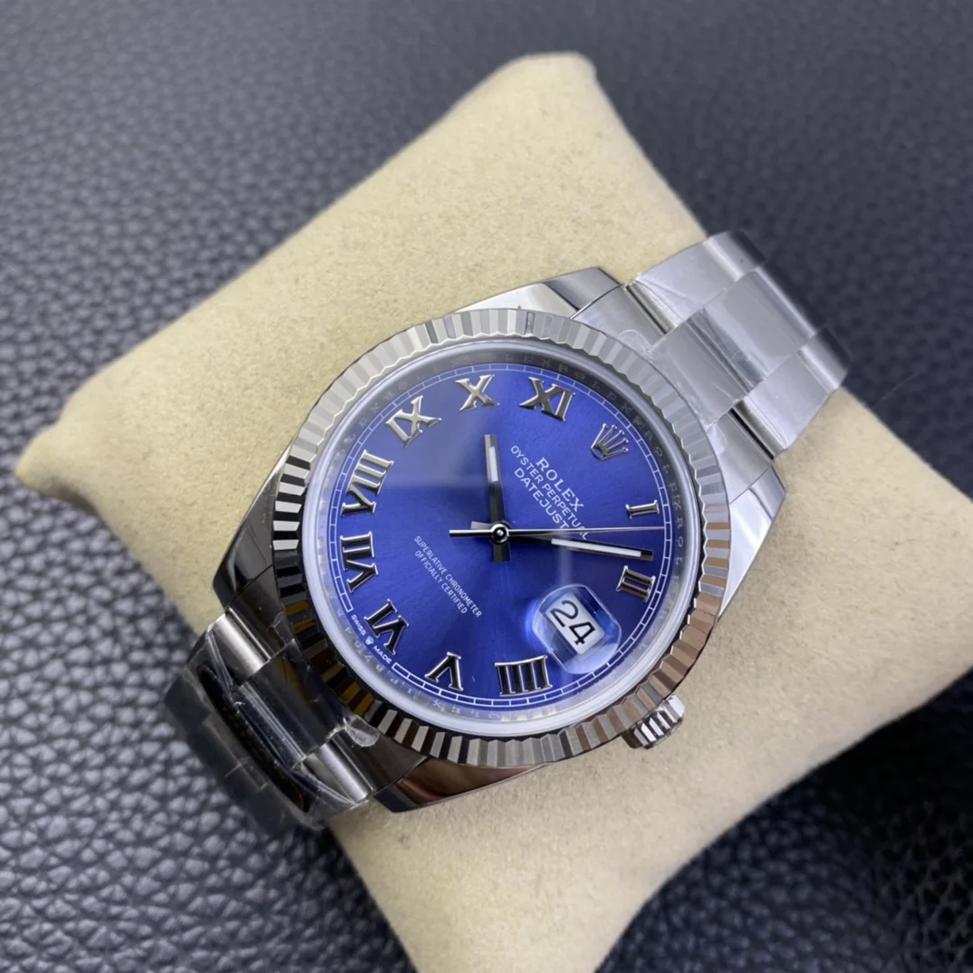 Rolex-DateJust-41mm-126334-0026-Clean-Factory-11-904L-Steel-SS-Azzurro-Blue-Dial-Roma-Markers-on-SS-Jubilee-Bracelet-SA3235-2 Rolex DateJust 41mm 126334-0026 Clean Factory 1:1 904L Steel SS Azzurro Blue Dial Roma Markers on SS Jubilee Bracelet Super Clone - Image 4