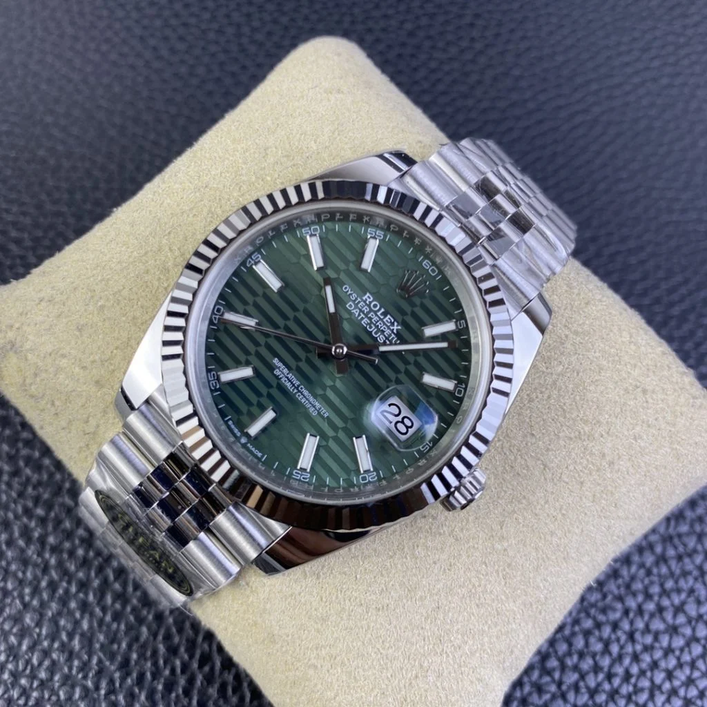 Rolex-DateJust-41mm-126334-0030-Clean-Factory-11-904L-Steel-SS-Green-Fluted-Dial-on-SS-Jubilee-Bracelet-SA3235-2-1024x1024-1 Rolex DateJust 41mm 126334-0030 Clean Factory 1:1 Green Fluted Dial on SS Jubilee Bracelet Super Clone - Image 4