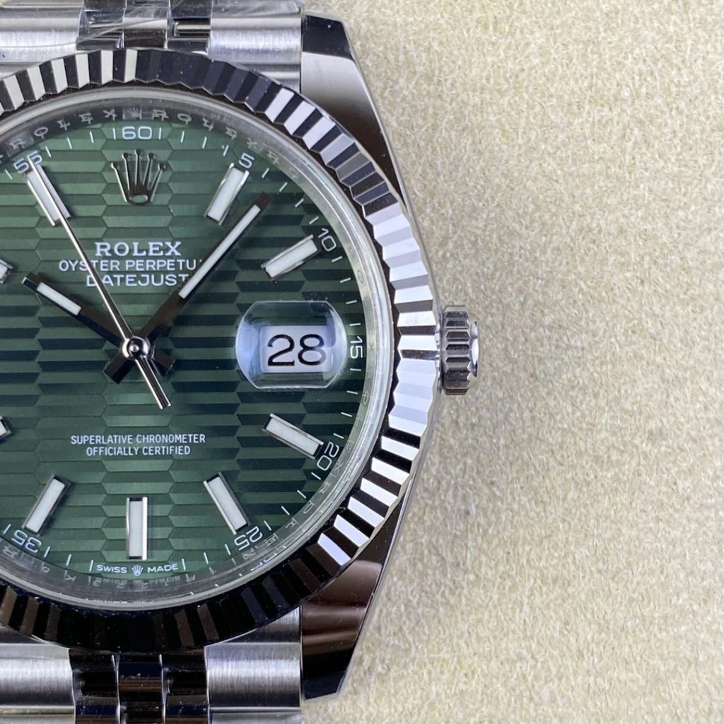 Rolex-DateJust-41mm-126334-0030-Clean-Factory-11-904L-Steel-SS-Green-Fluted-Dial-on-SS-Jubilee-Bracelet-SA3235-4-1024x1024-1 Rolex DateJust 41mm 126334-0030 Clean Factory 1:1 Green Fluted Dial on SS Jubilee Bracelet Super Clone - Image 5