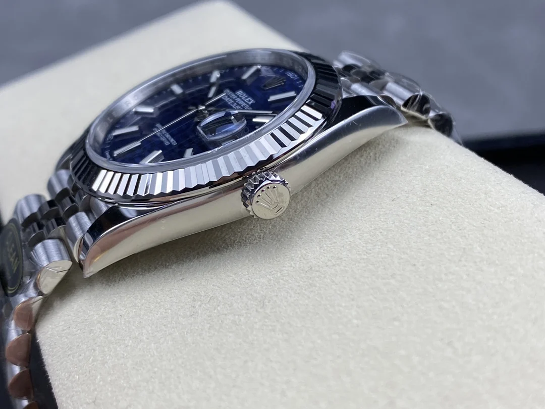 Rolex-DateJust-41mm-126334-0032-Clean-Factory-11-904L-Steel-SS-Blue-Fluted-Dial-on-SS-Jubilee-Bracelet-SA3235-5 DateJust 41 126334 Clean Plus 1:1 Best Edition 904L Steel Blue Stick Dial on Jubilee Bracelet DD3235 Super Clone - Image 6