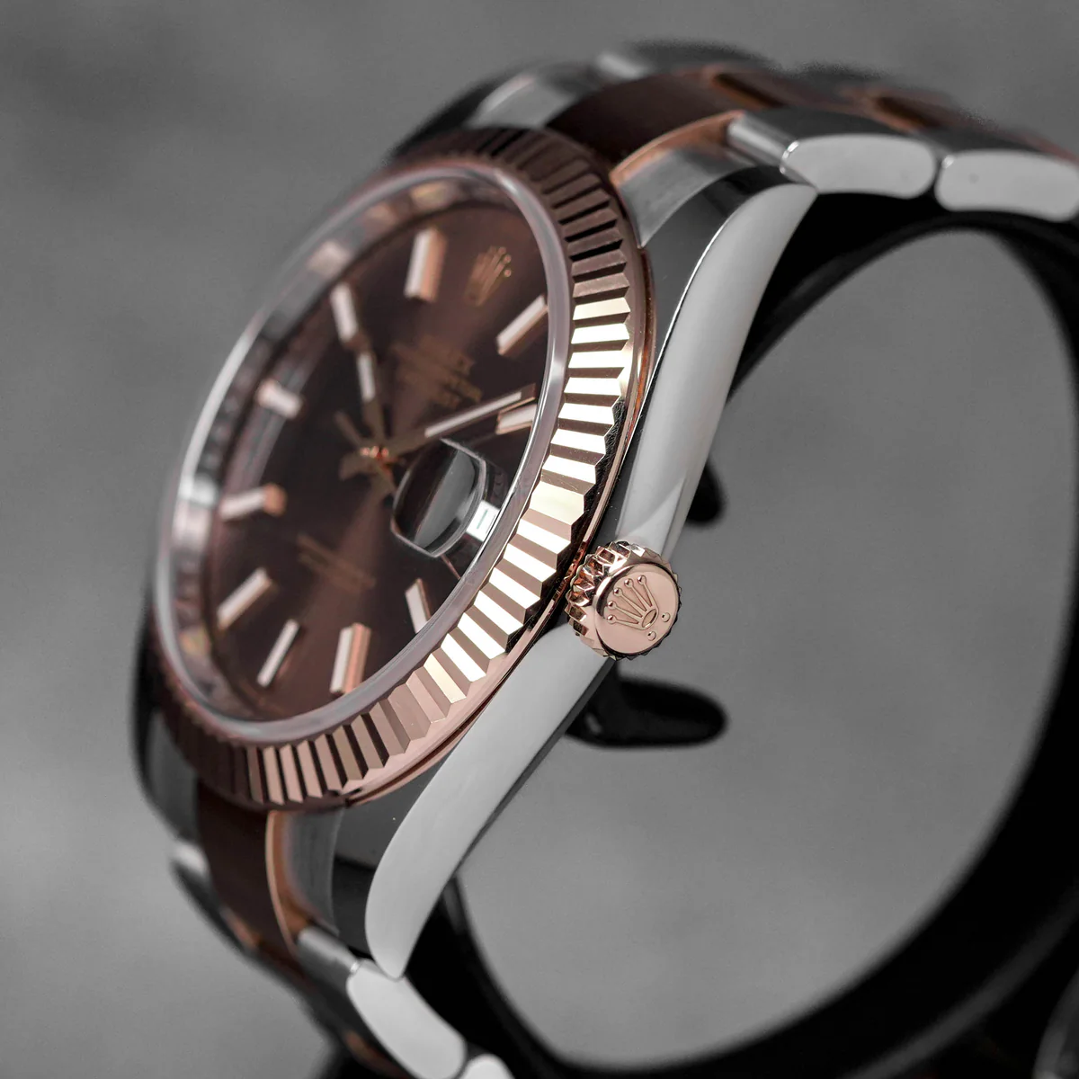Rolex-Datejust-41-Twotone-Rosegold-Choco-Indonesia-_4 Datejust 41mm Two-Tone Rose Gold Chocolate Dial - Image 3