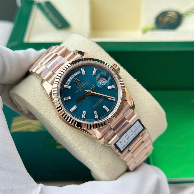Rolex-Day-Date-128235-0085-Blue-Green-Diamond-set-Dial-158g-Best-Replica-3-800x800-1 QF Rolex Day-Date 36mm Gain Weight 158g 2836 Movement - Image 4