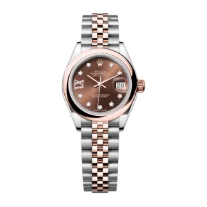 Ladies 28mm Datejust Rose Gold Featuring  Star Diamond Dot Dial