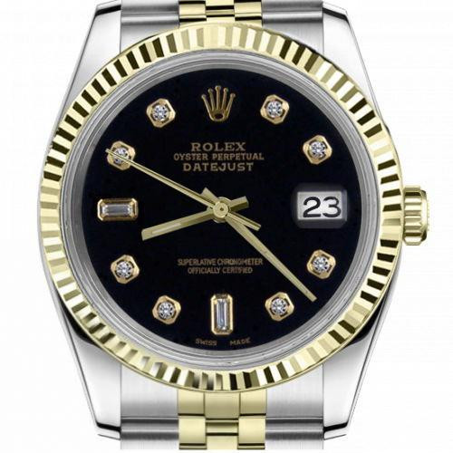 Rolex_Datejust_26mm_2_Two_Tone_Black_Color_Dial_with_8___2_8_2-1 Rolex DateJust Black Dial Super Clone 16013 Super Clone - Image 4