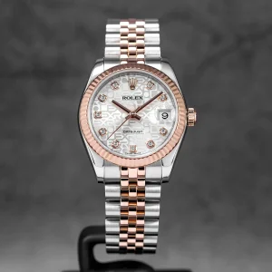 Datejust 31mm Two-Tone Rose Gold Silver Computerized Diamond Dial