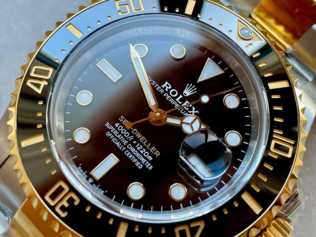 WhatsApp-Image-2023-06-26-at-11.09.10-PM-1 Sea-Dweller 43mm Two Tone SS/YG 126603 VSF Best Edition Black Dial on SS/YG Bracelet VS3235 - Image 4