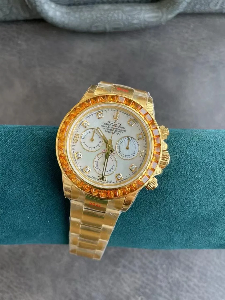 WhatsApp-Image-2025-10-11-at-23.09.37_69441f3b Daytona 116578SACO ¡°Orange Sapphire¡± SONIC 1:1 Best Edition White Dial on RG Becelet SA4130 - Image 4