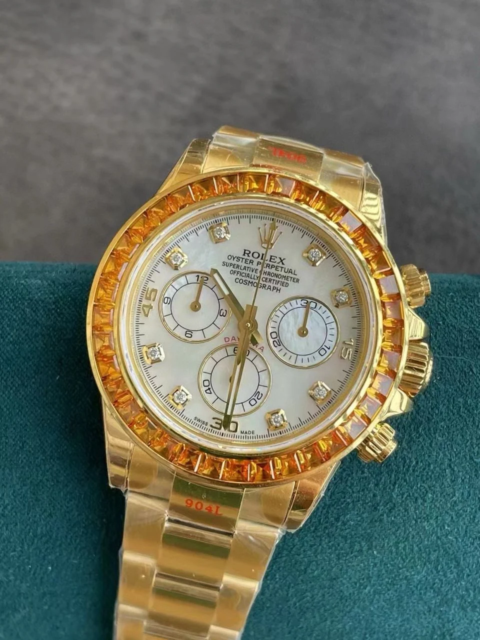 WhatsApp-Image-2025-10-11-at-23.09.38_0d0e5490 Daytona 116578SACO ¡°Orange Sapphire¡± SONIC 1:1 Best Edition White Dial on RG Becelet SA4130 - Image 3