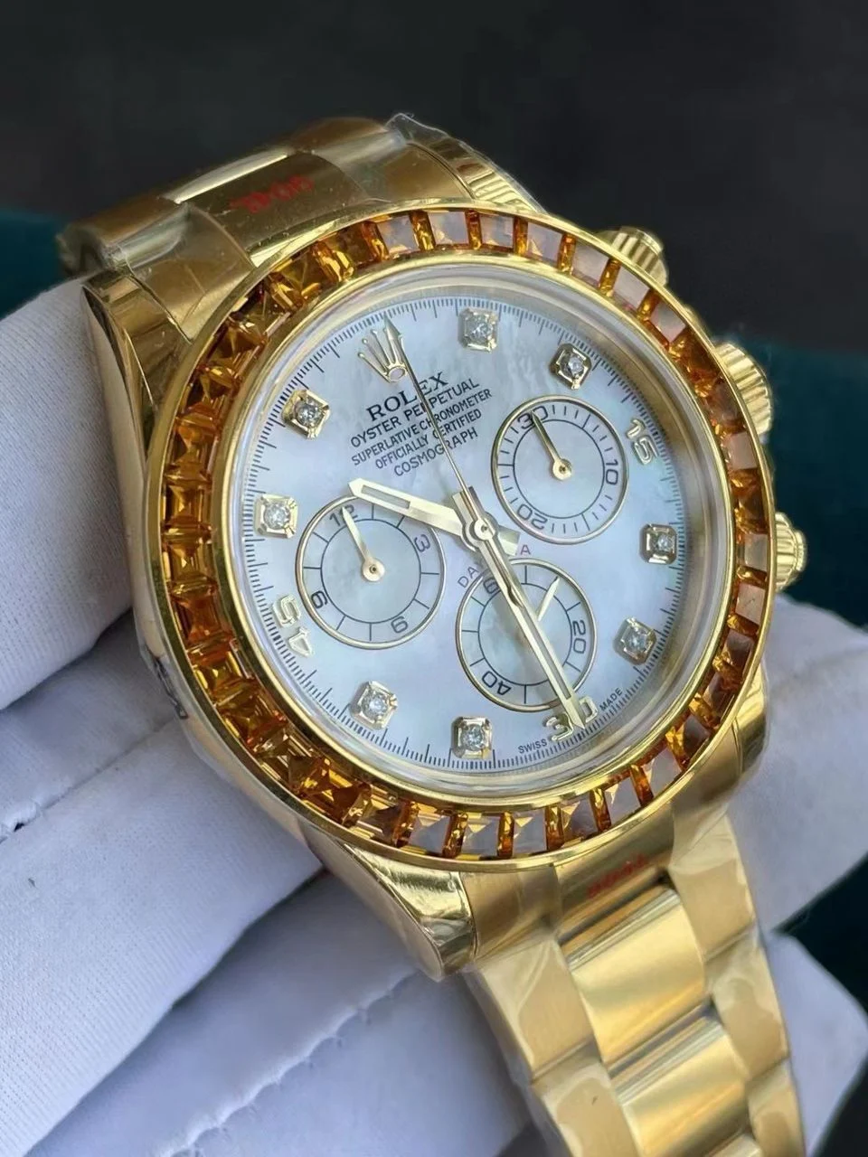 WhatsApp-Image-2025-10-11-at-23.09.38_9853b253 Daytona 116578SACO ¡°Orange Sapphire¡± SONIC 1:1 Best Edition White Dial on RG Becelet SA4130 - Image 5
