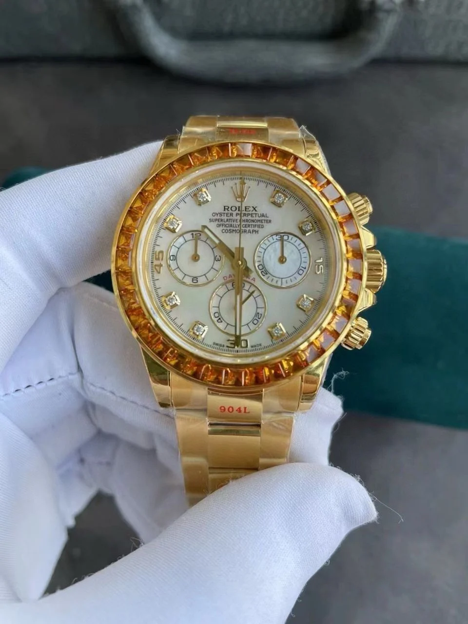 WhatsApp-Image-2025-10-11-at-23.09.38_c37acc18 Daytona 116578SACO ¡°Orange Sapphire¡± SONIC 1:1 Best Edition White Dial on RG Becelet SA4130 - Image 2