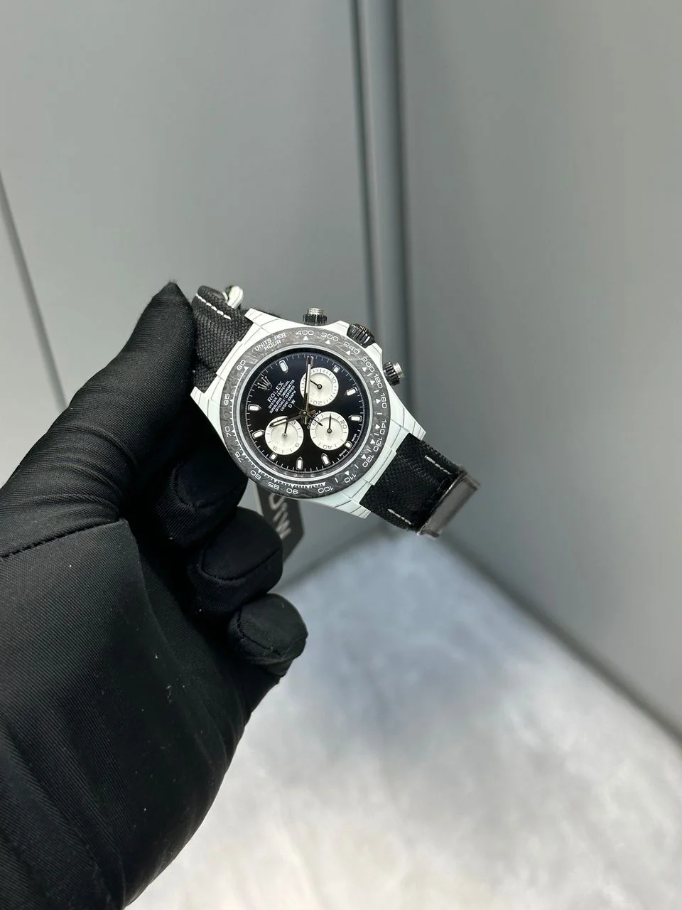 WhatsApp-Image-2025-10-13-at-01.32.09_fafcb9d4 Daytona DIW Carbon N6F 1:1 Best Edition Blue/White Dial on Black Nylon Strap DD4801 - Image 3