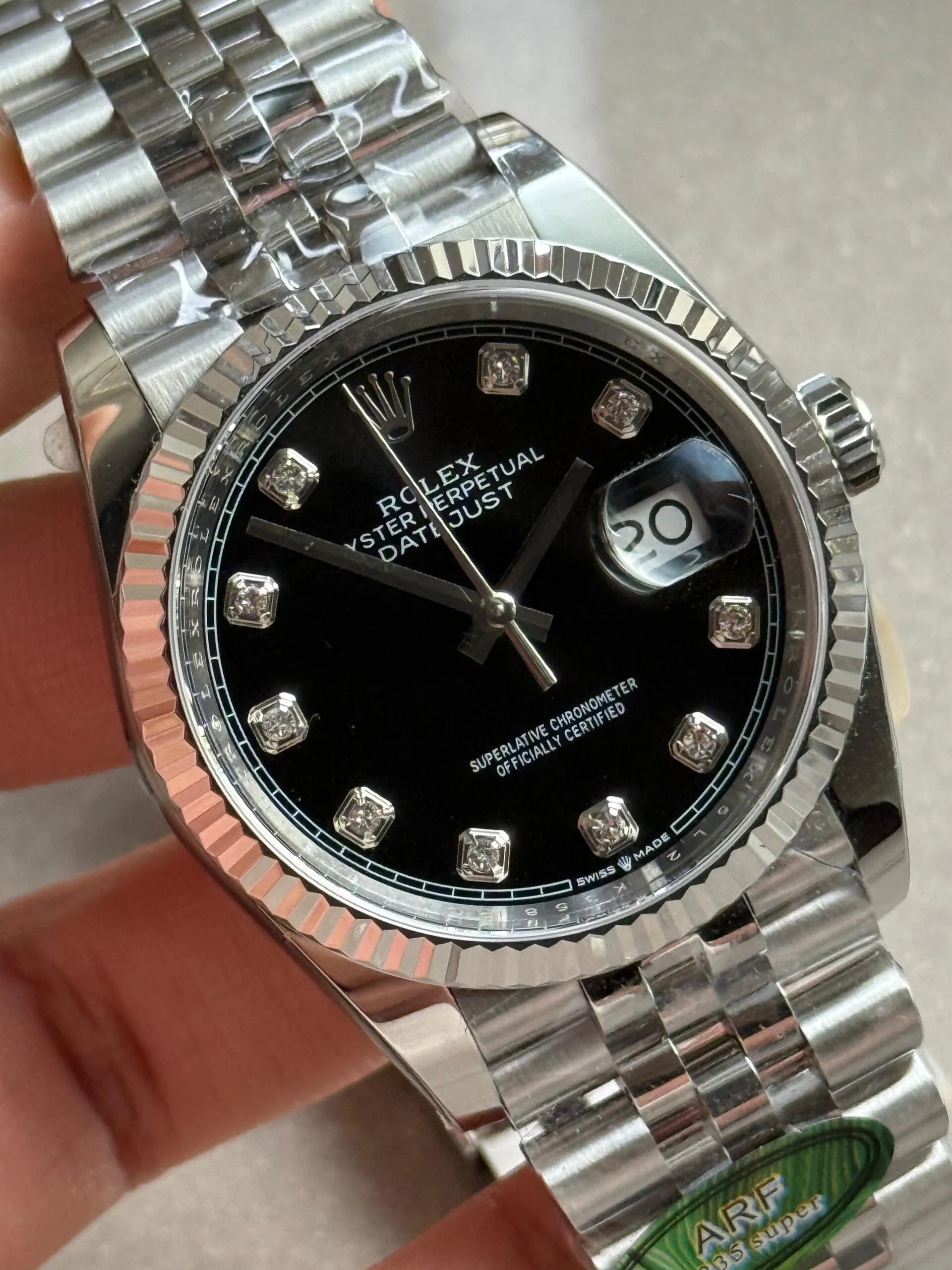 WhatsApp-Image-2025-11-21-at-20.48.42-scaled-1 DateJust 36 SS 126233 ARF 1:1 Best Edition Black Diamonds Dial on Jubilee Bracelet SH3235
