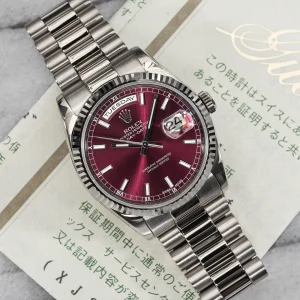 Day Date 36 SS QF 1:1 Best Edition 904L Steel Red Stick Dial on President Bracelet VR3255 V3