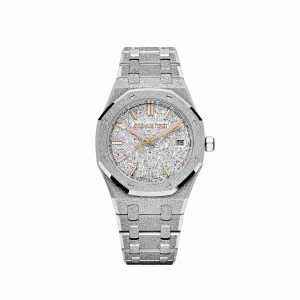 Royal Oak Frosted White Gold Crystal Sand Dial