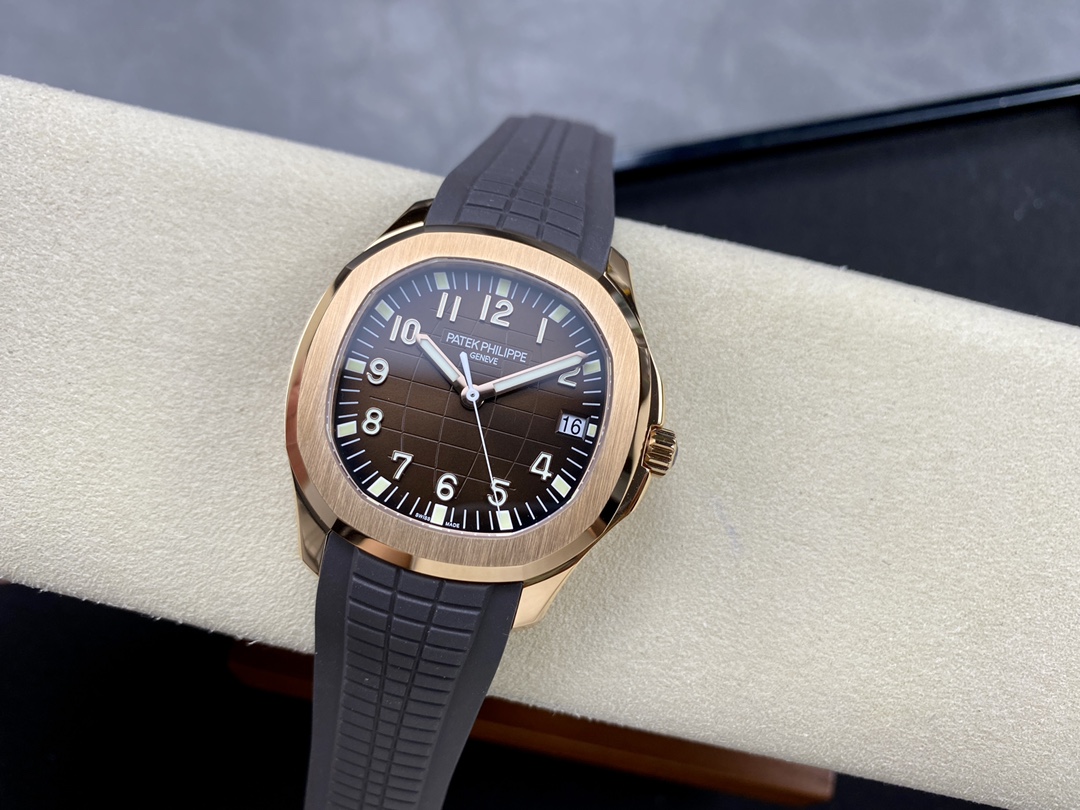 bac9ef0c Aquanaut 5167 40mm RG 3KF 1:1 Best Edition Brown Dial on Black Rubber Strap A330 Super Clone - Image 2
