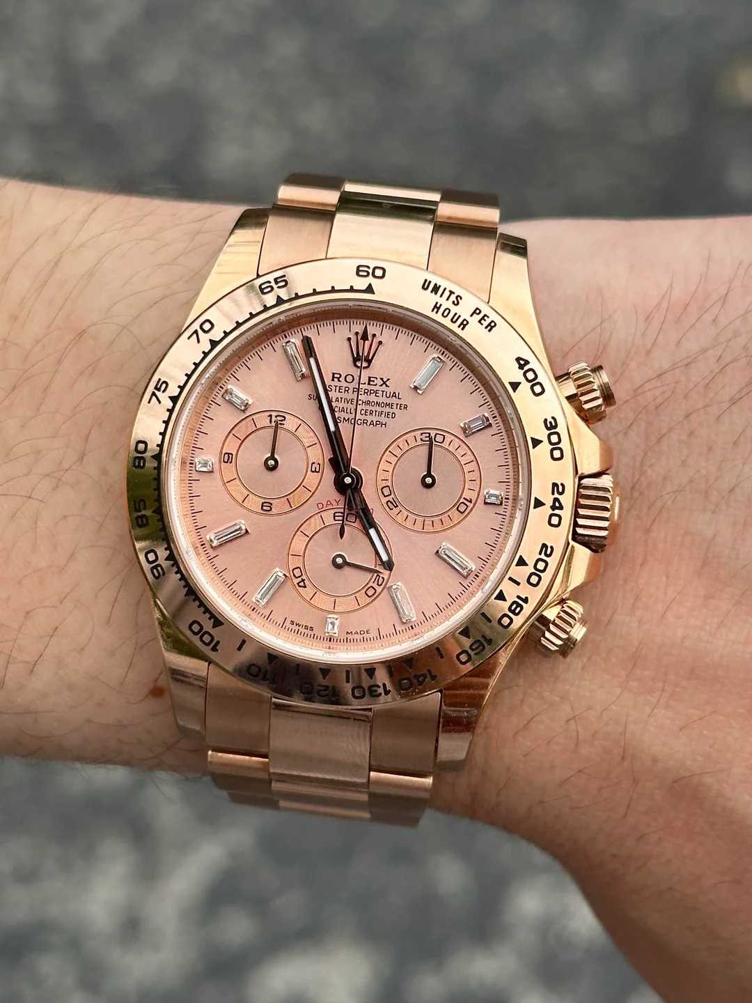 btf-rolex-daytona-116505-pink-dial-v0-fnx1iuix73yc1 Daytona 116505 904L RG VF 1:1 Best Edition Pink Crystal Dial On 904L RG Bracelet DD4130 - Image 5