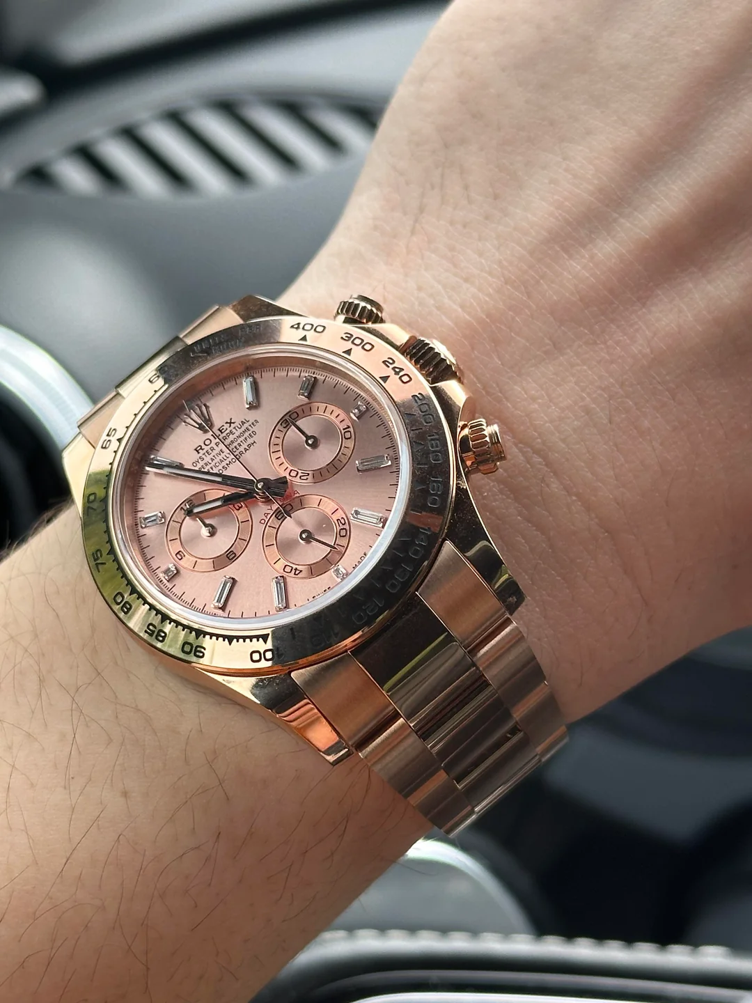 btf-rolex-daytona-116505-pink-dial-v0-q2zmluix73yc1 Daytona 116505 904L RG VF 1:1 Best Edition Pink Crystal Dial On 904L RG Bracelet DD4130 - Image 3
