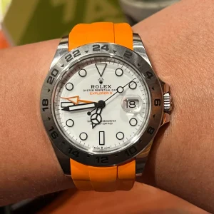 Explorer II 42mm 226570 Clean White Dial on Oysterflex Rubber Strap
