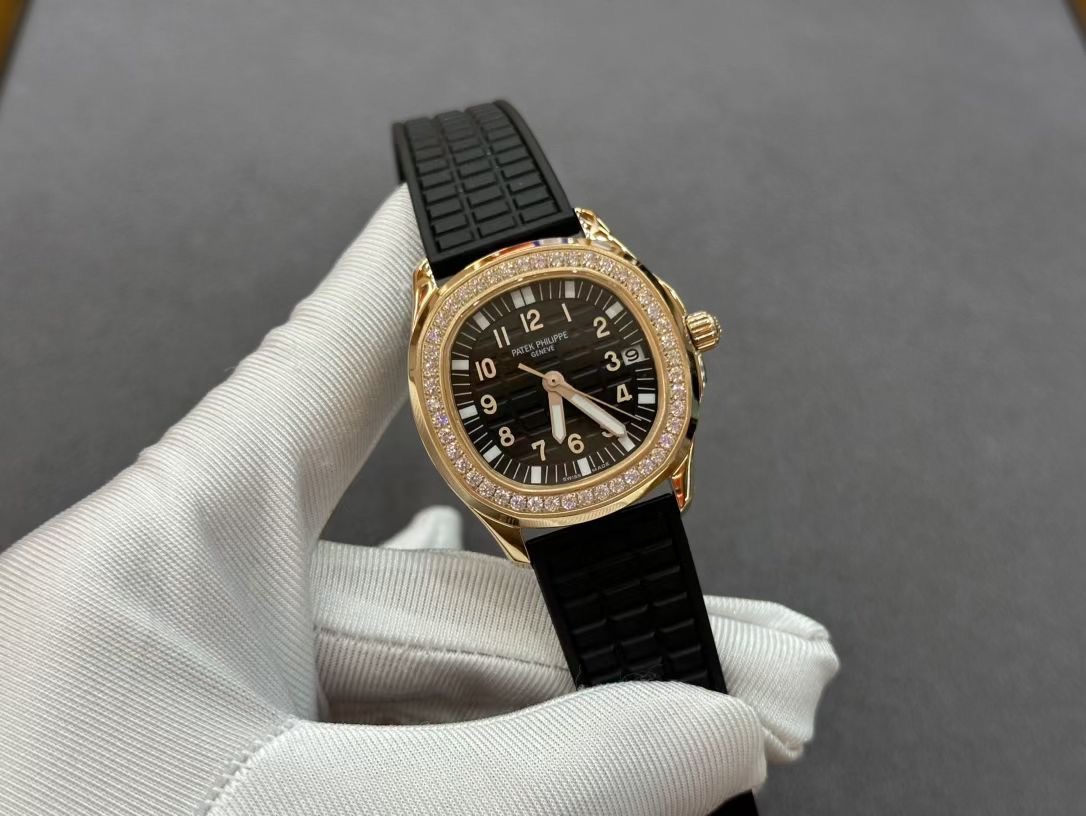 dc26e7e9 Aquanaut 5067A RG PPF 1:1 Best Edition Black Textured Dial on Black Rubber Strap Ronda Quartz - Image 3
