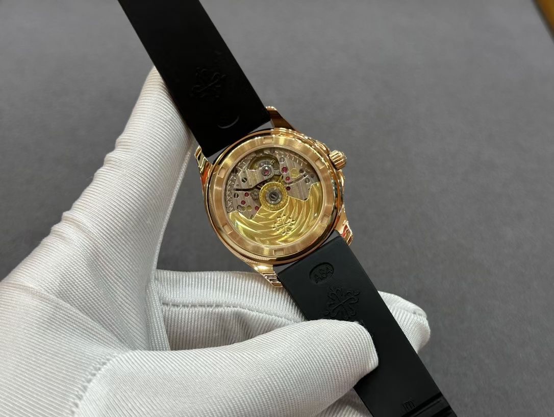 fc2b4738 Aquanaut 5067A RG PPF 1:1 Best Edition Black Textured Dial on Black Rubber Strap Ronda Quartz - Image 6