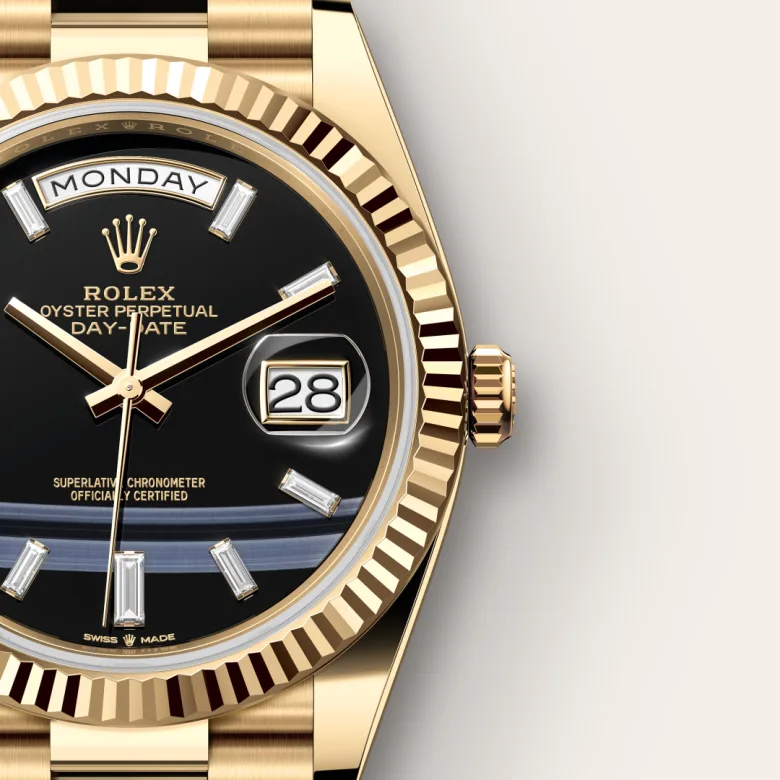 m228238-0059-gallery-04-1 Day Date 40 YG TMF 1:1 Best Edition Black Crystal Dial on President Bracelet VR3255 (220g) - Image 4