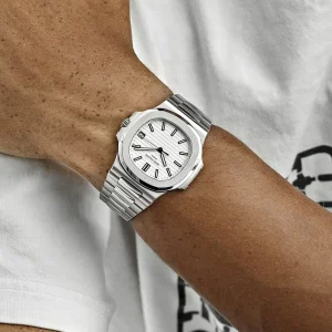 Nautilus 5711/1A 3KF 1:1 Best Edition White Textured Dial on SS Bracelet A324 Super Clone