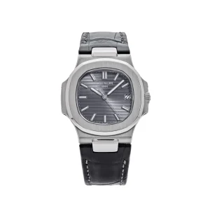 Nautilus 5711 40mm 3KF 1:1 Best Edition Grey Dial on Black Leather Strap A324 Super Clone