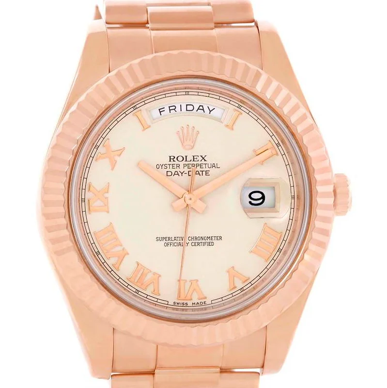 rolex-day-date-ii-everose-ivory-dial-mens-18k-rose-gold-watch-218235-115762_b_md Rolex Day-Date II 41mm Ivory Dial 218235 Super Clone