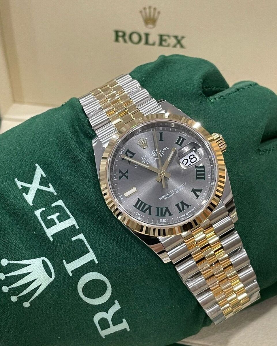 s-l1200 DateJust 36mm 126233 Clean 1:1 Best Edition 904L Steel Gray Dial Green Roman on SS/YG Jubilee Bracelet VR3235 - Image 6