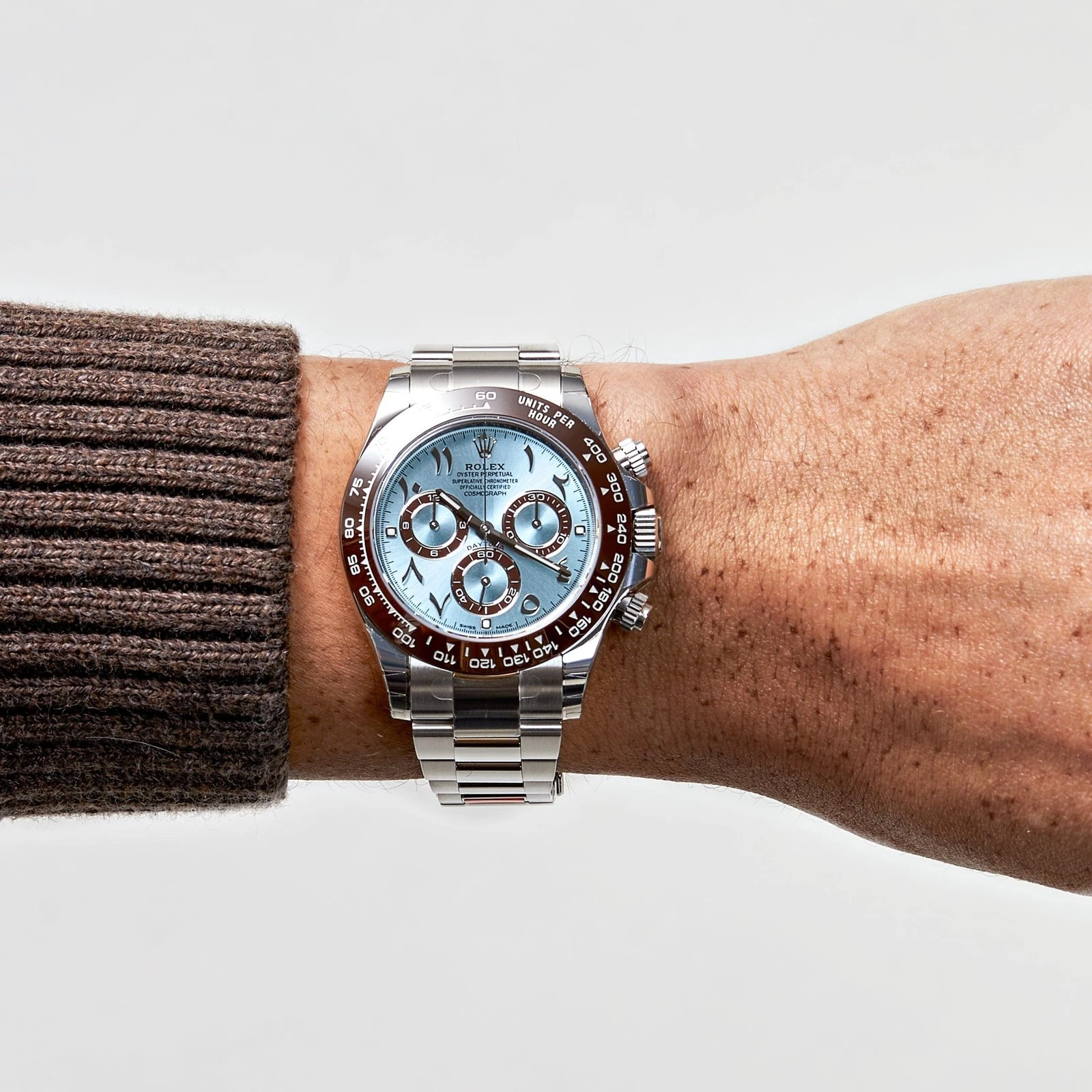 s-l1600-4 Daytona 116506 3CF 1:1 Best Edition Ice Blue Dial Arabic Markers on SS Bracelet SH4130 V2 - Image 3