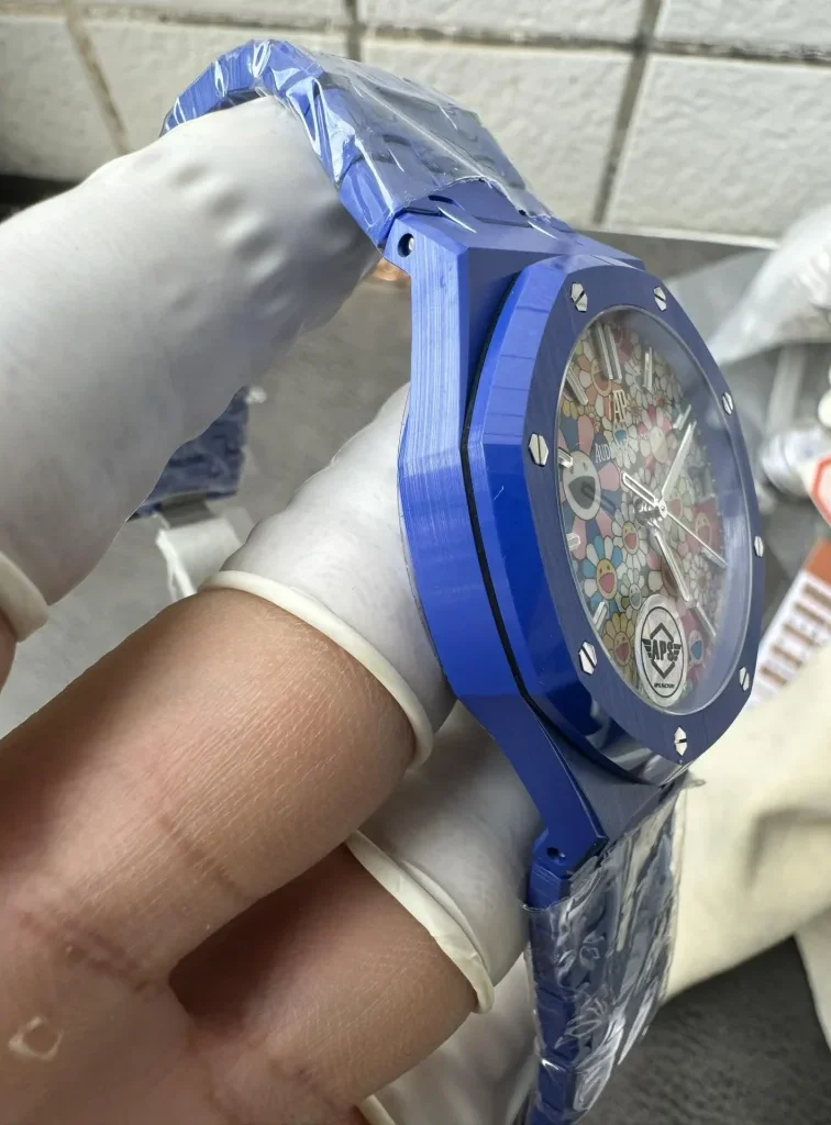 wsxc1761611272294_13-1024x1024-1-e1762798507939 Royal Oak 15500 Blue Ceramic APSF 1:1 Best Edition Celebration Dial On Blue Ceramic Bracelet SA4302 Super Clone - Image 4