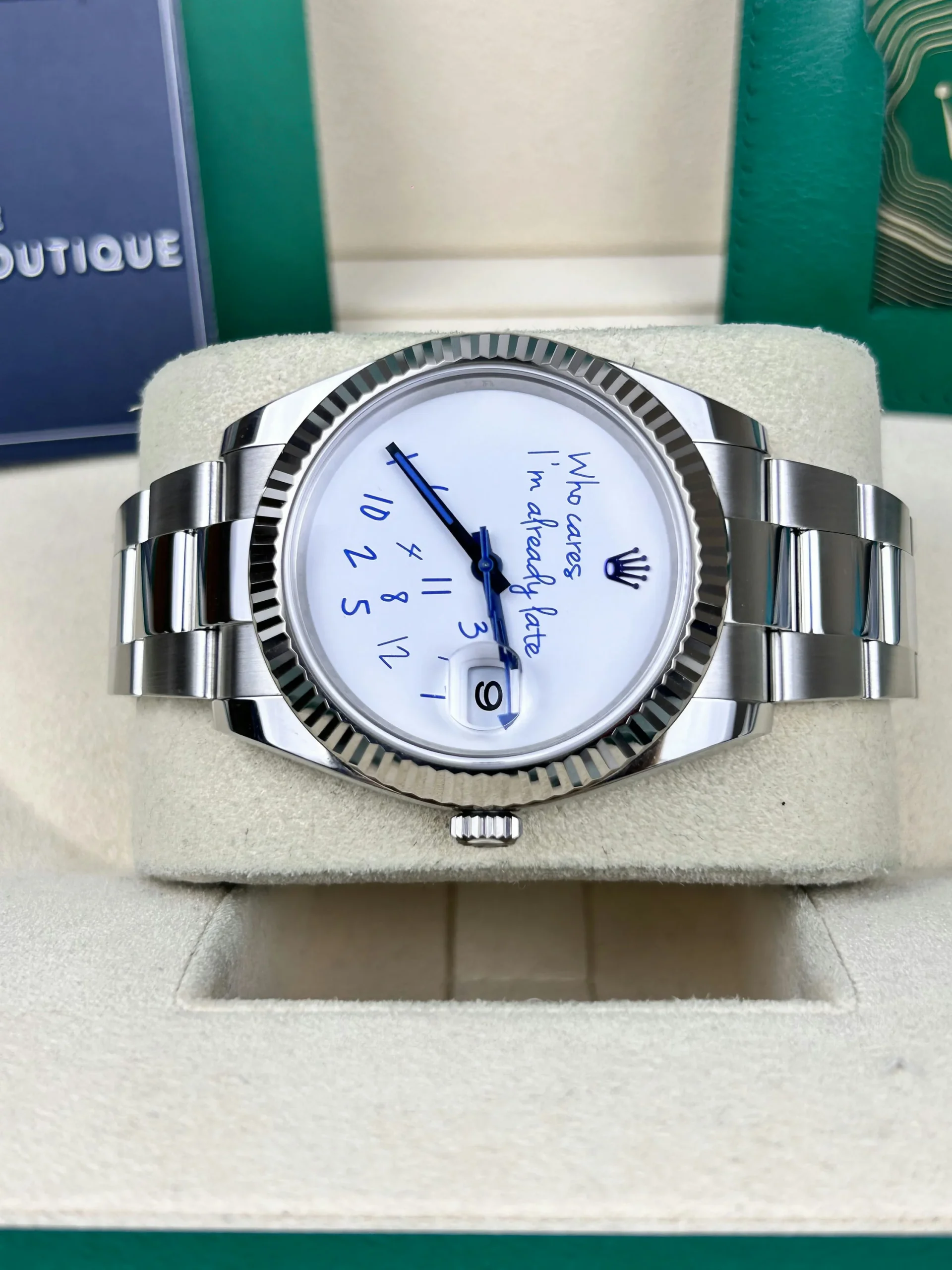 xwkjSm6i_Rc8VERUiaf56K4CVND852DU1RFa4mJMfrE Rolex Datejust Who cares I¡¯m already late Size 41mm 3235 Movement 904L Stainless Steel Material - Image 5
