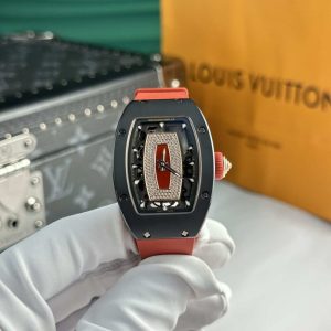 Richard Mille RM07-01 BlackCeramic Red Lip Rose Gold Red Rubber Best Replica 45.32 x 32.3mm