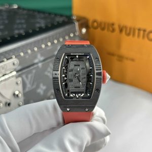 Richard Mille RM07-01 Black Carbon Red Rubber Best Quality Replica 45.32 x 32.3mm
